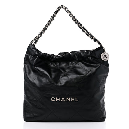 Chanel Shiny Calfskin Quilted Chanel 22 Black 3 of 11