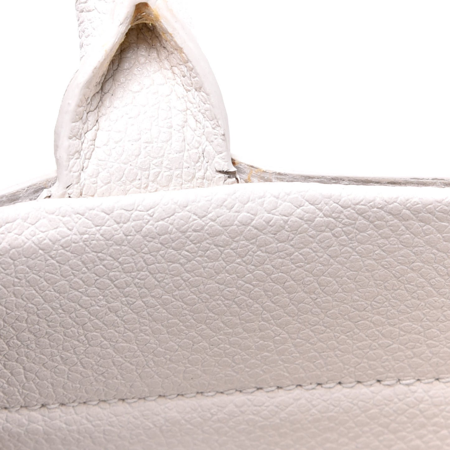 Grained Calfskin Small Rive Gauche White