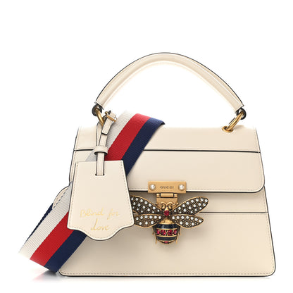 Gucci Calfskin Sylvie Web Small Queen Margaret Top Handle Bag White 1 of 9