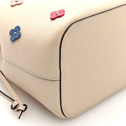 Louis Vuitton Calfskin Flowers Lockme Bucket Creme 8 of 10