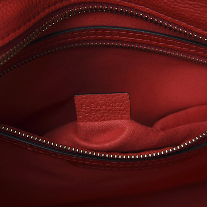 Celine Drummed Calfskin Mini Luggage Coquelicot 6 of 14