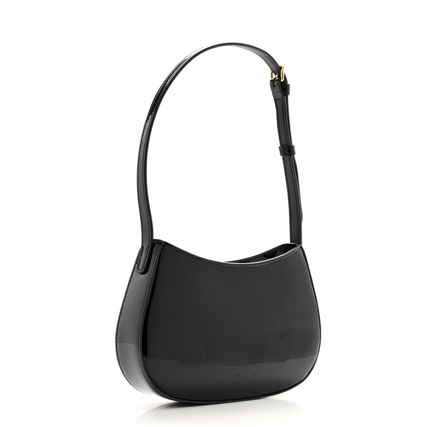 Patent Calfskin Medium Tilly Triomphe Shoulder Bag Black
