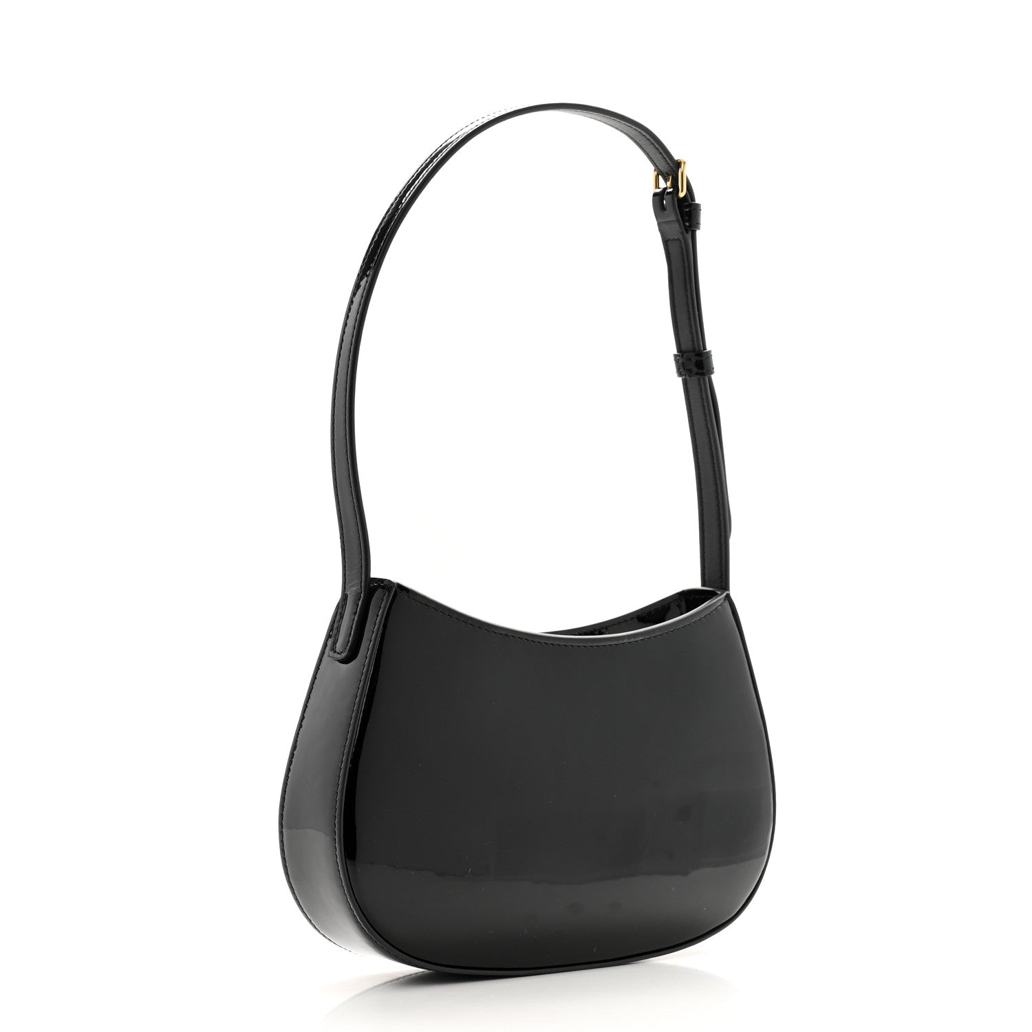 Celine Patent Calfskin Medium Tilly Triomphe Shoulder Bag Black 3 of 11