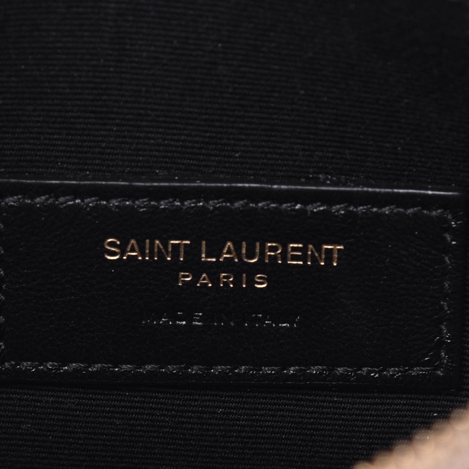 Saint Laurent Grain De Poudre Chevron Monogram Bill Pouch Dark Beige 6 of 11