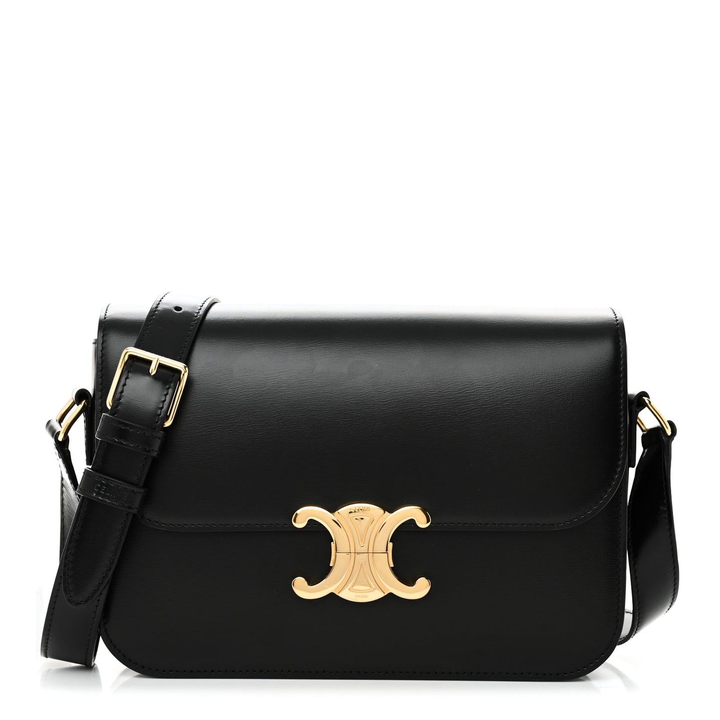 Shiny Calfskin Medium Triomphe Black