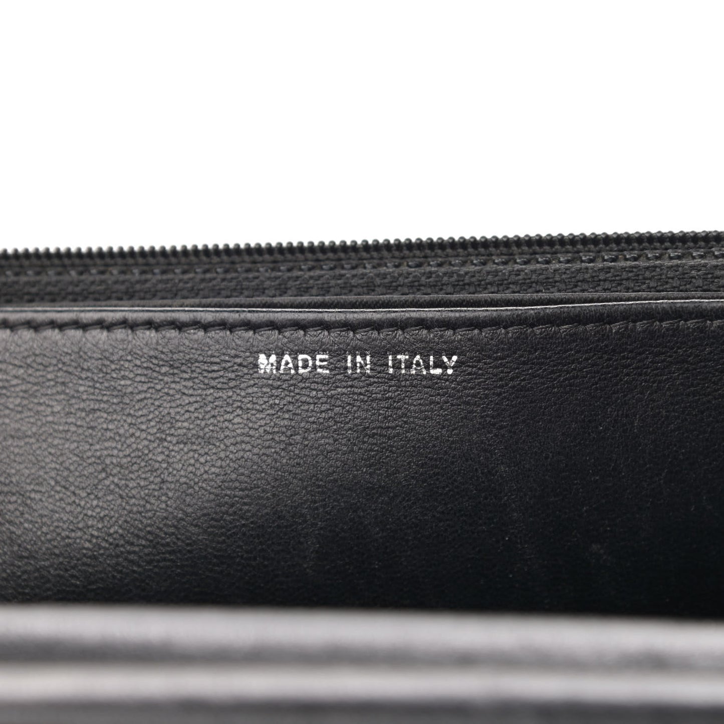 Distressed Patent Calfskin Quilted Wallet on Chain WOC Black