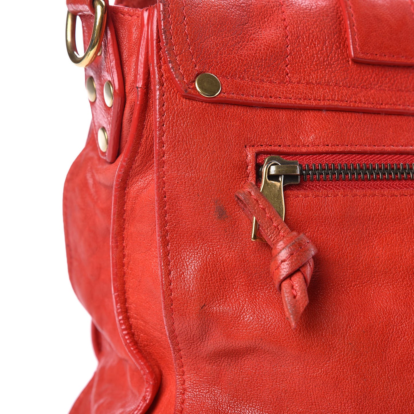 Lambskin PS1 Large Satchel Lipstick Red