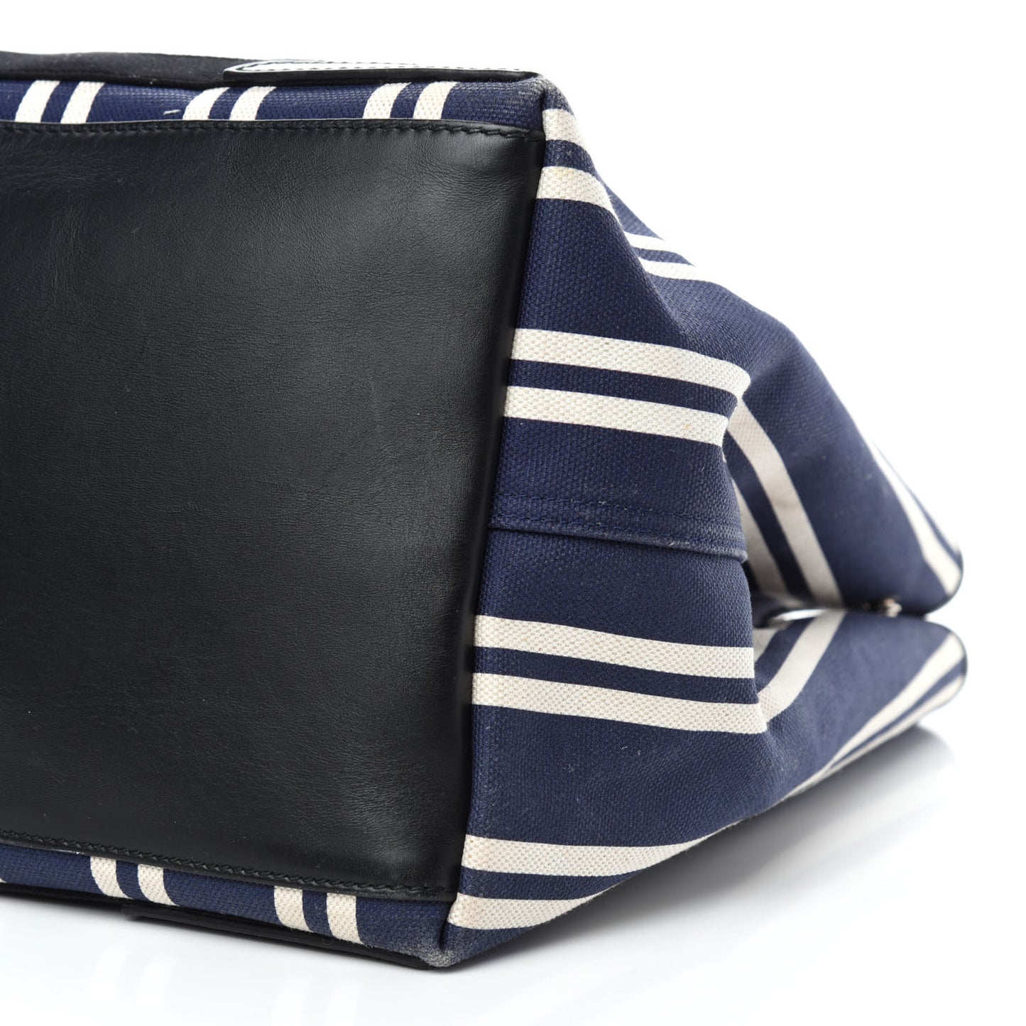 Canvas Navy Striped Cabas M Navy