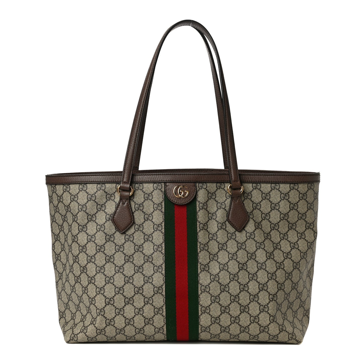 GG Supreme Monogram Medium Ophidia Shopping Tote Brown