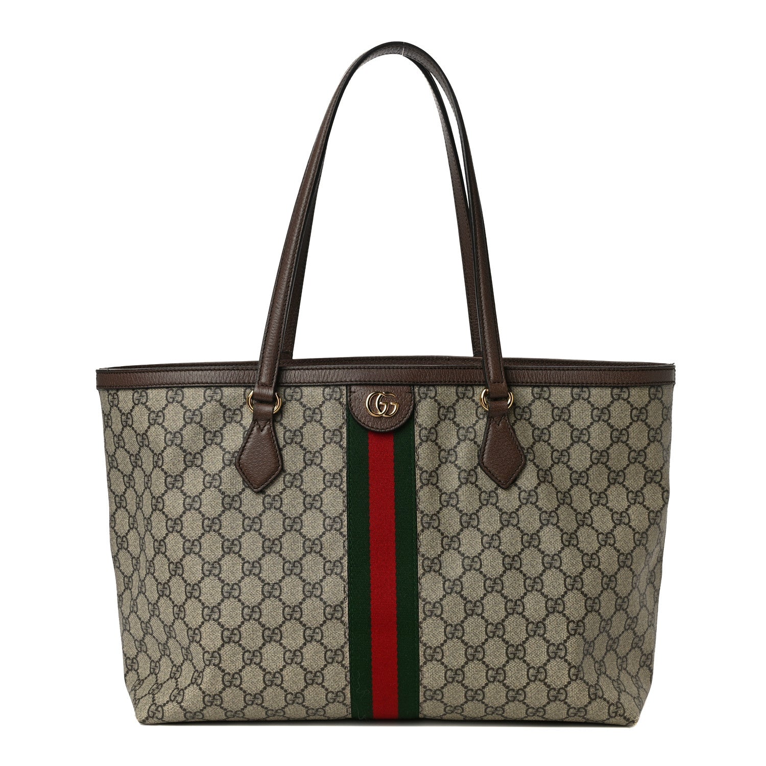 Gucci GG Supreme Monogram Medium Ophidia Shopping Tote Brown 1 of 15
