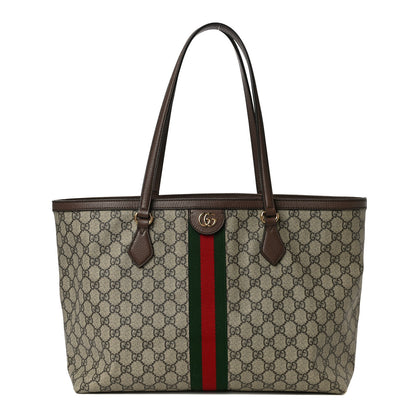 Gucci GG Supreme Monogram Medium Ophidia Shopping Tote Brown 1 of 15