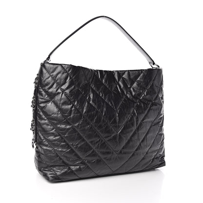 Chanel Aged Calfskin Chevron Small Big Bang Hobo Black 3 of 11