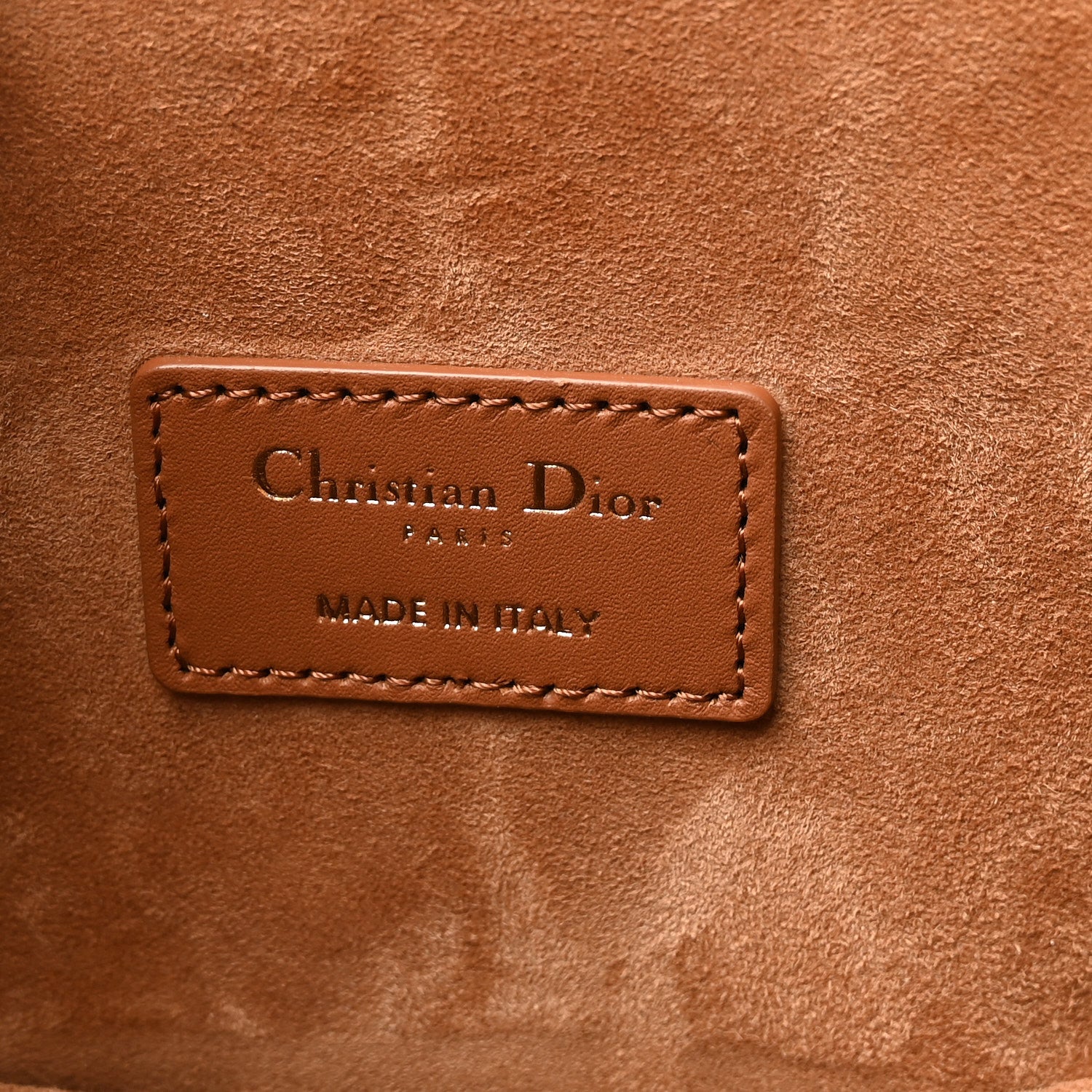 Christian Dior Calfskin CD Embossed Medium C'est Chain Bucket Bag Golden Saddle 6 of 9