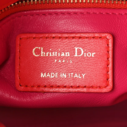 Christian Dior Lambskin Cannage Mini Bi-Color Lady Dior Red Fuchsia 6 of 11