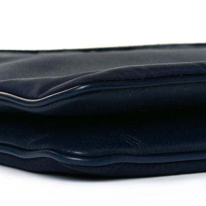 Prada Tessuto Nylon Soft Calf Double Zip Crossbody Bag Blue 5 of 9