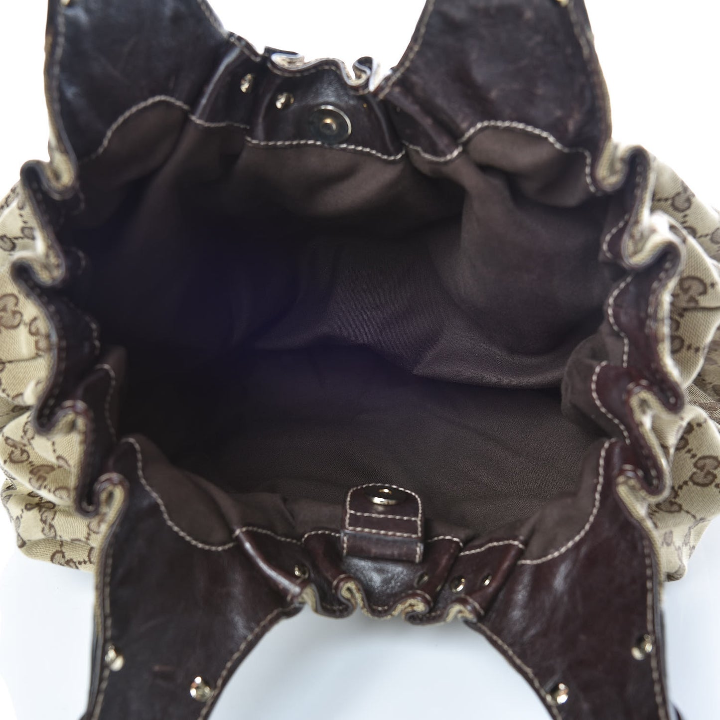 Monogram Studded Pelham Tote Dark Brown