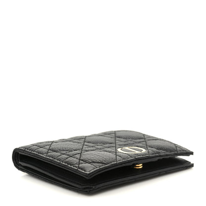 Christian Dior Supple Calfskin Cannage Caro Slim Wallet Black 4 of 9