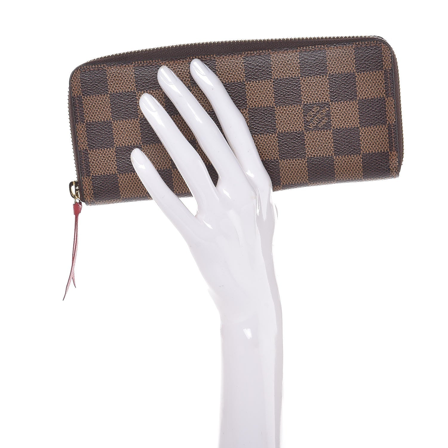 Louis Vuitton Damier Ebene Clemence Wallet Cherry 2 of 8