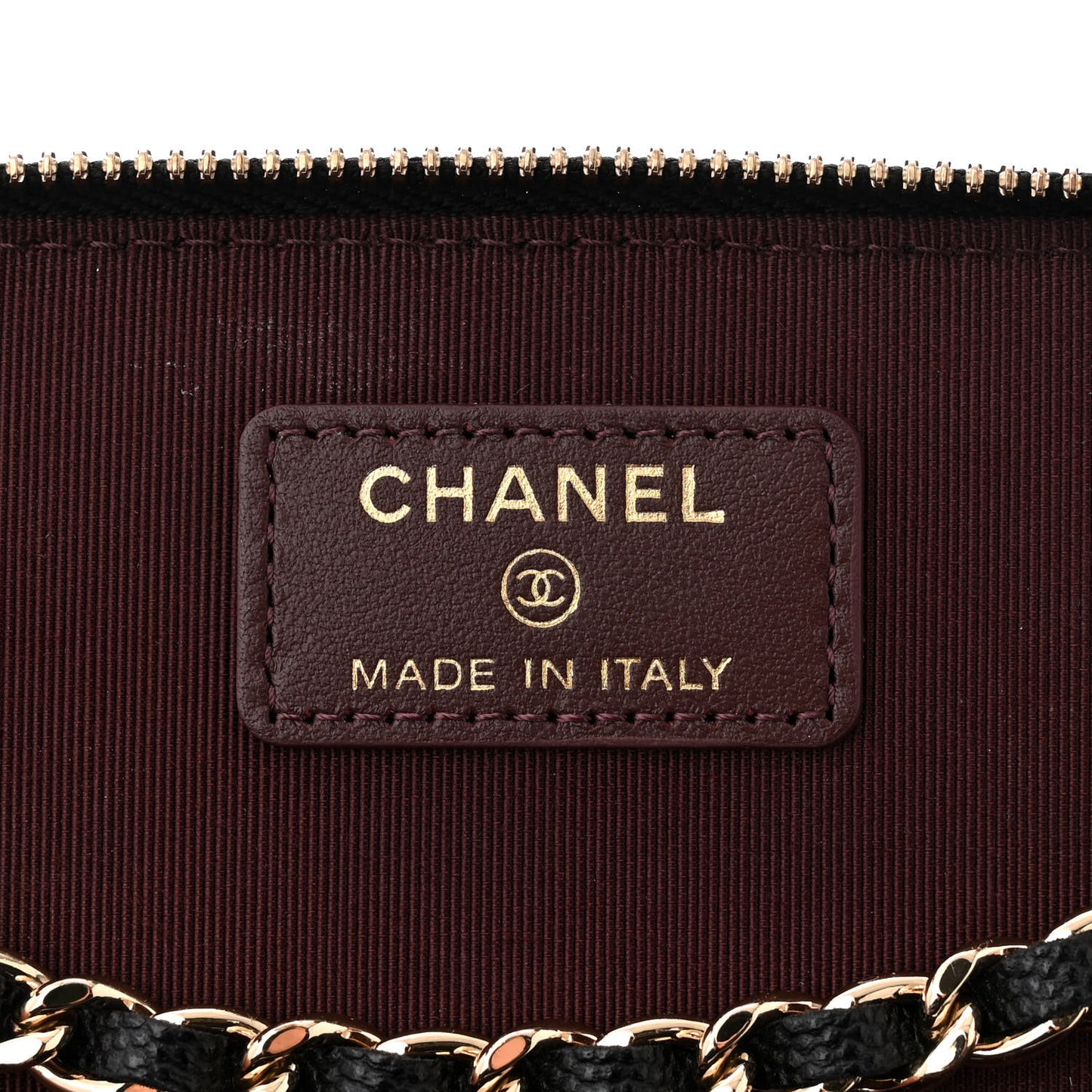 Caviar Quilted Small Vanity Case With Chain Black