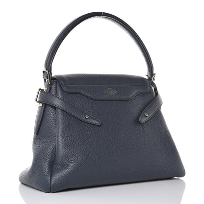 Valentino Garavani Grained Lagun Calfskin Rockstud Twiny Top Handle Bag Marine 3 of 7