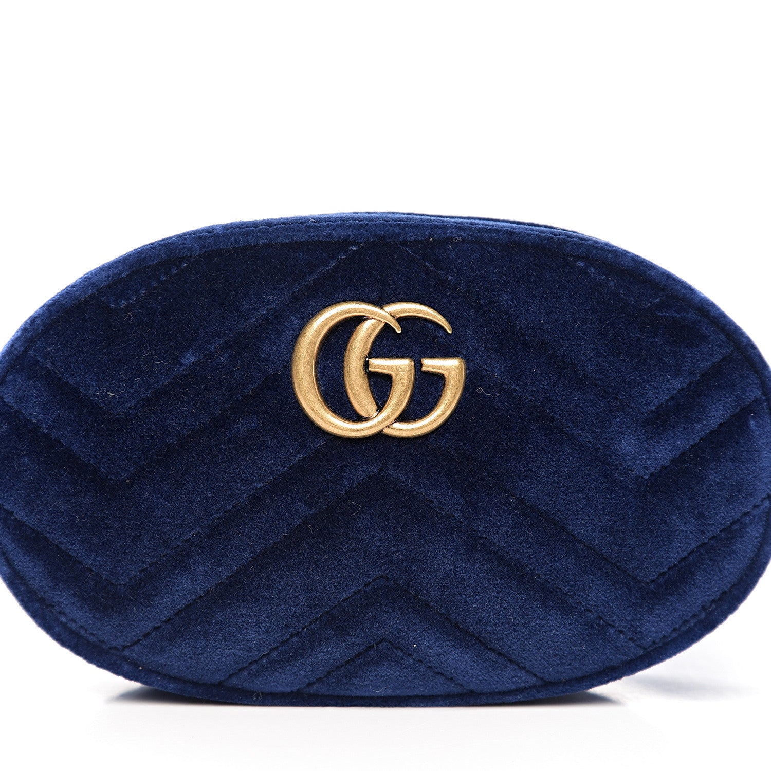 Gucci Velvet Matelasse GG Marmont Belt Bag 85 34 Cobalt Blue 9 of 9