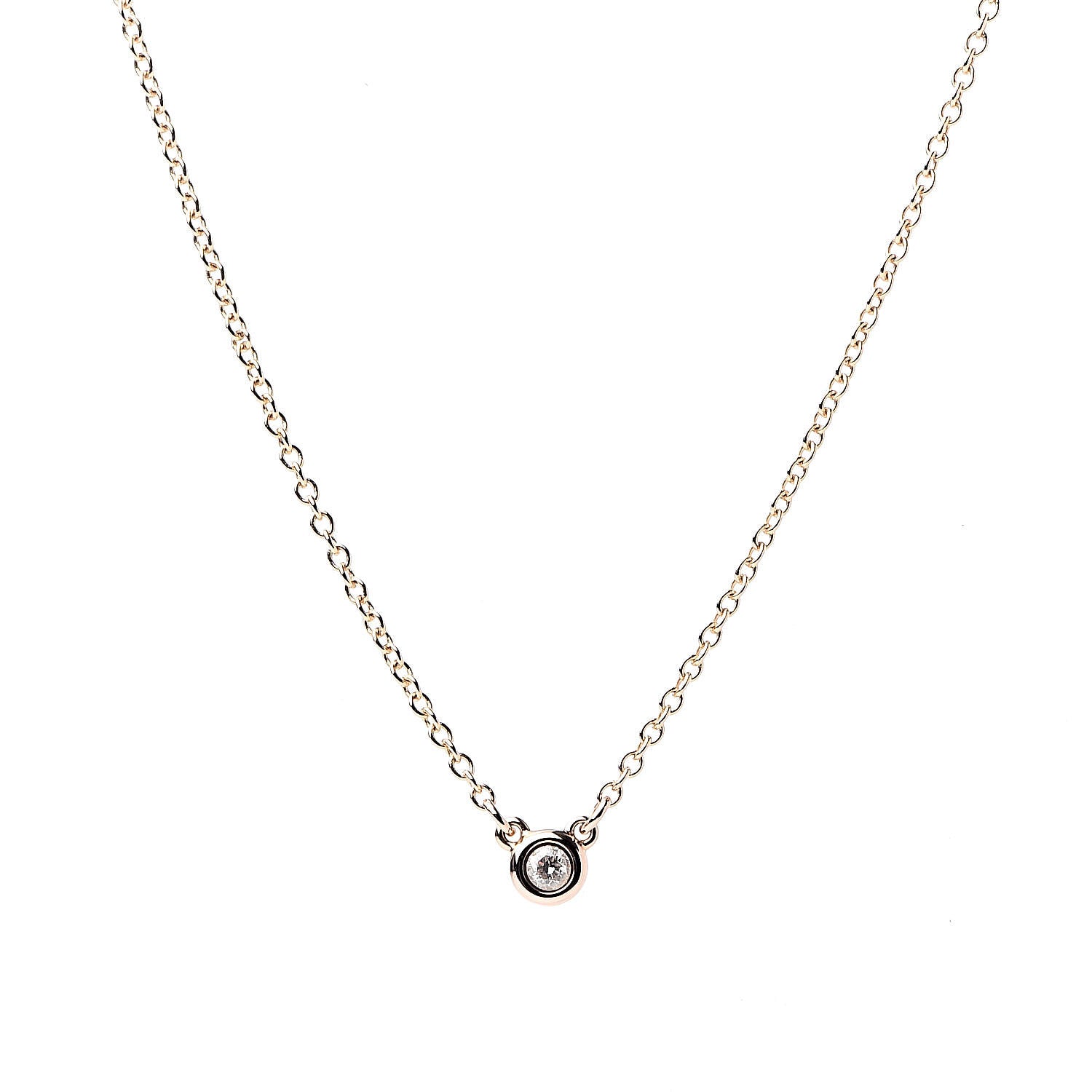 Tiffany 18K Rose Gold Diamond .03ct Elsa Peretti Diamonds by the Yard Pendant Necklace 4 of 7