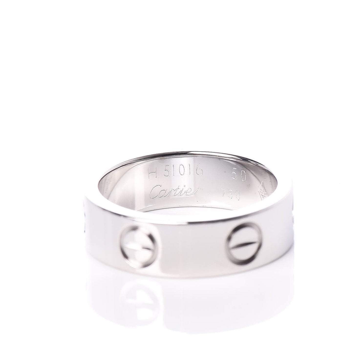 18K White Gold 5.5mm LOVE Ring 50 5.25