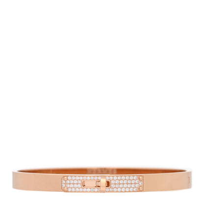 Hermes 18K Rose Gold Diamond PM Kelly Pave Bracelet SH 1 of 4