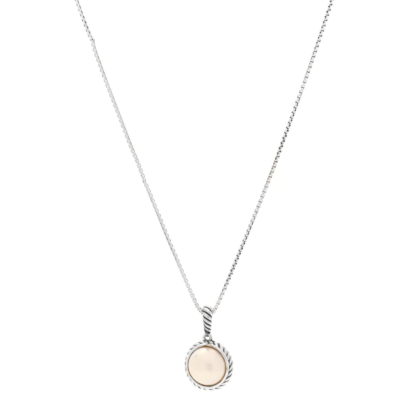 Sterling Silver Pearl Cable Pendant Necklace