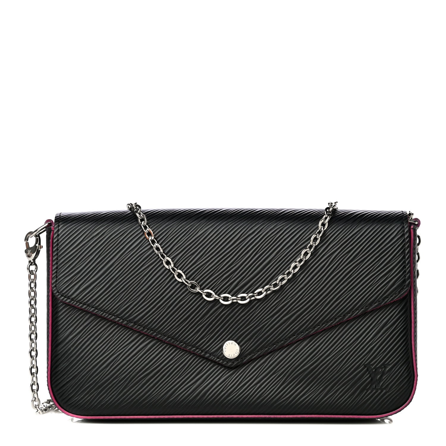 Louis Vuitton Epi Pochette Felicie Black Hot Pink 3 of 14