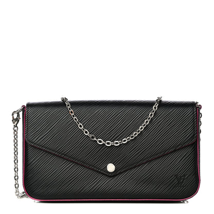 Louis Vuitton Epi Pochette Felicie Black Hot Pink 3 of 14