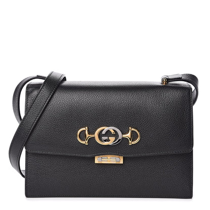 Gucci Grainy Calfskin Small Zumi Shoulder Bag Black 1 of 11