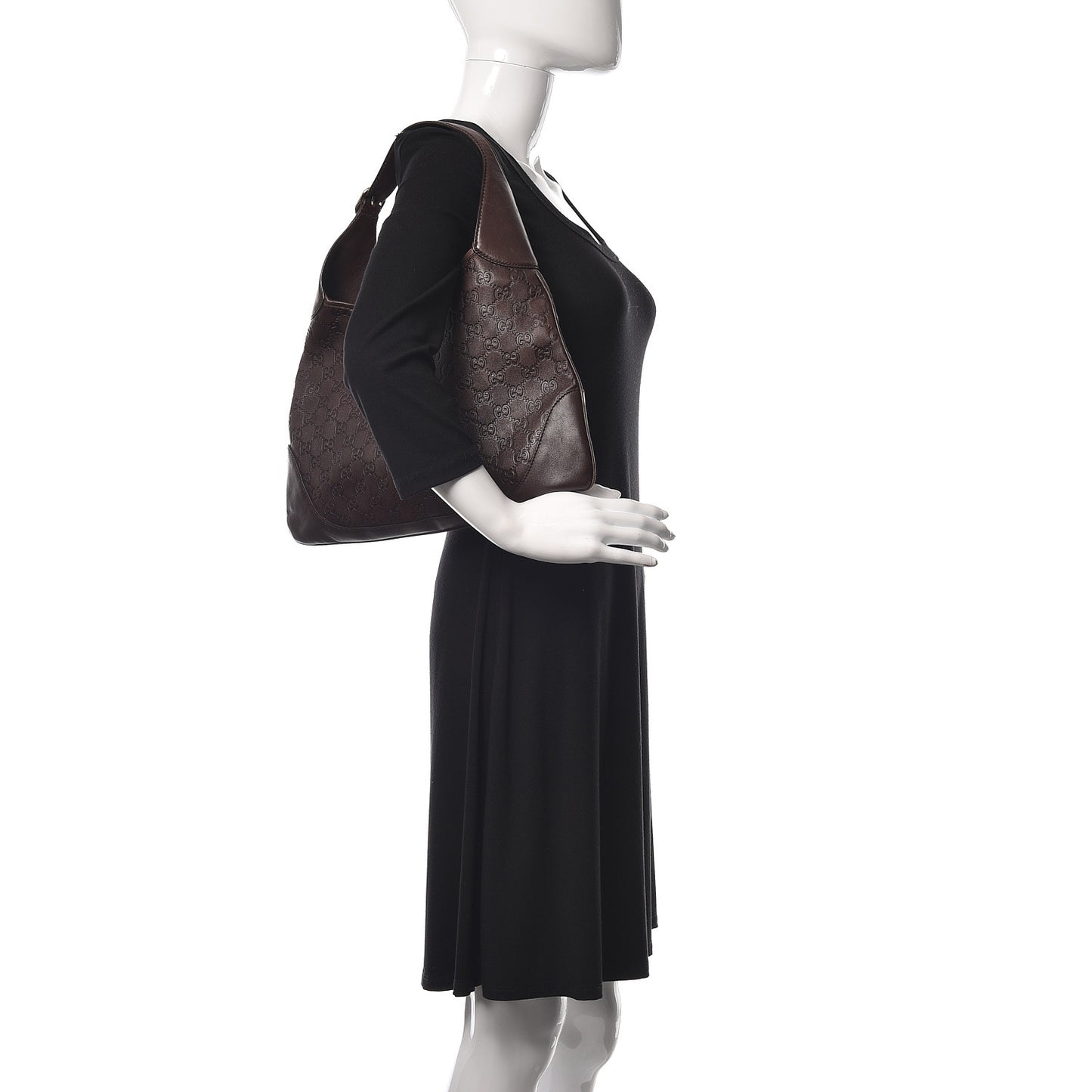 Guccissima Medium Jackie O Bouvier Hobo Chocolate
