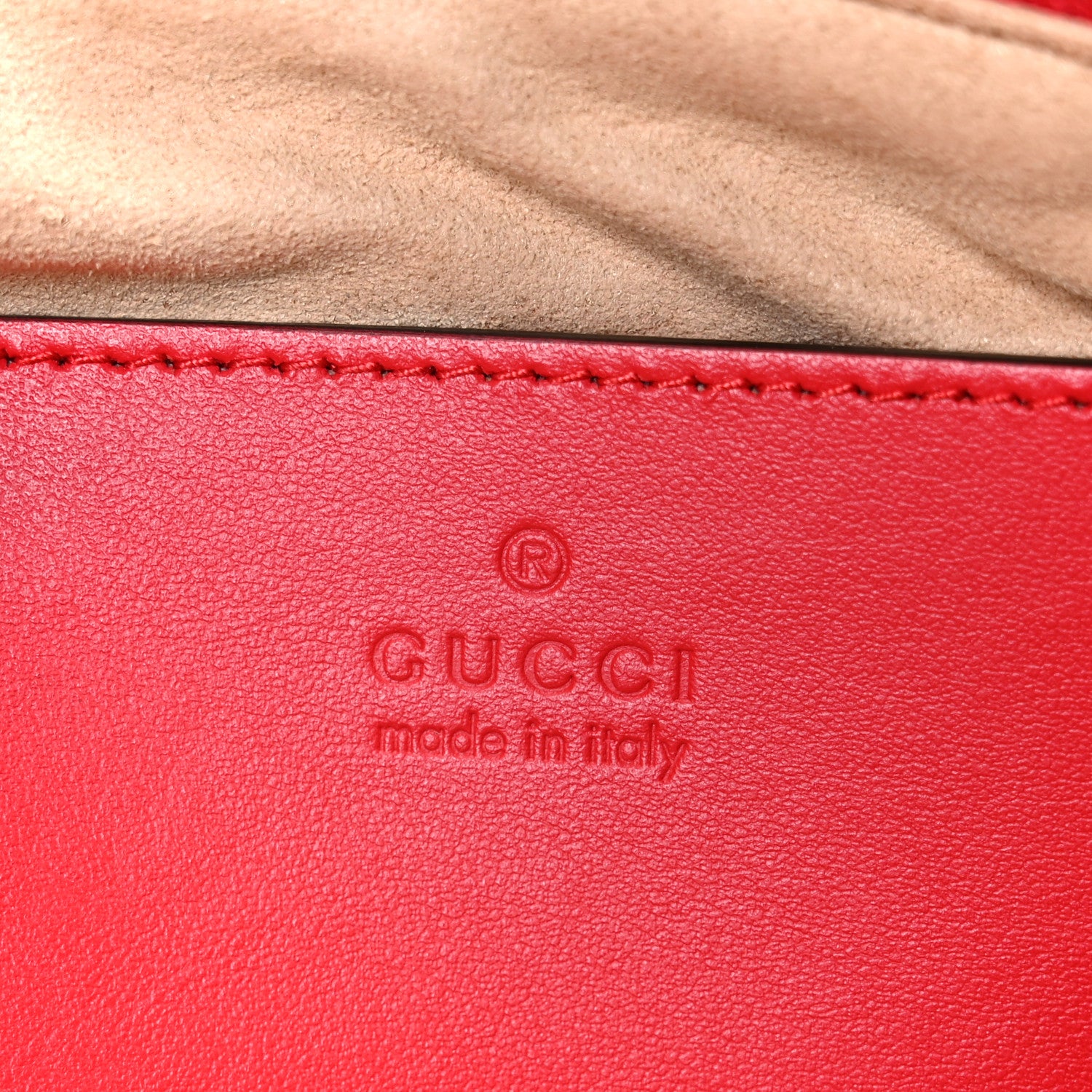Gucci Calfskin Matelasse Chevron GG Marmont Sling Shoulder Bag Rosso 5 of 10