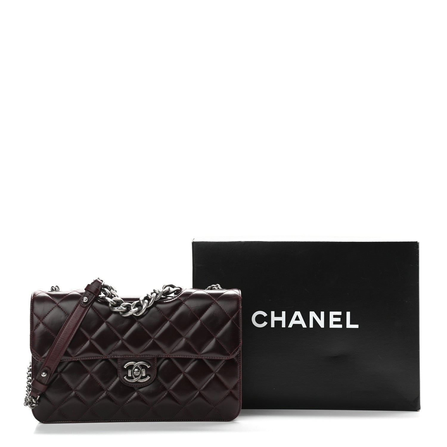 Chanel Calfskin Quilted Large Perfect Edge Flap Burgundy 12 of 12