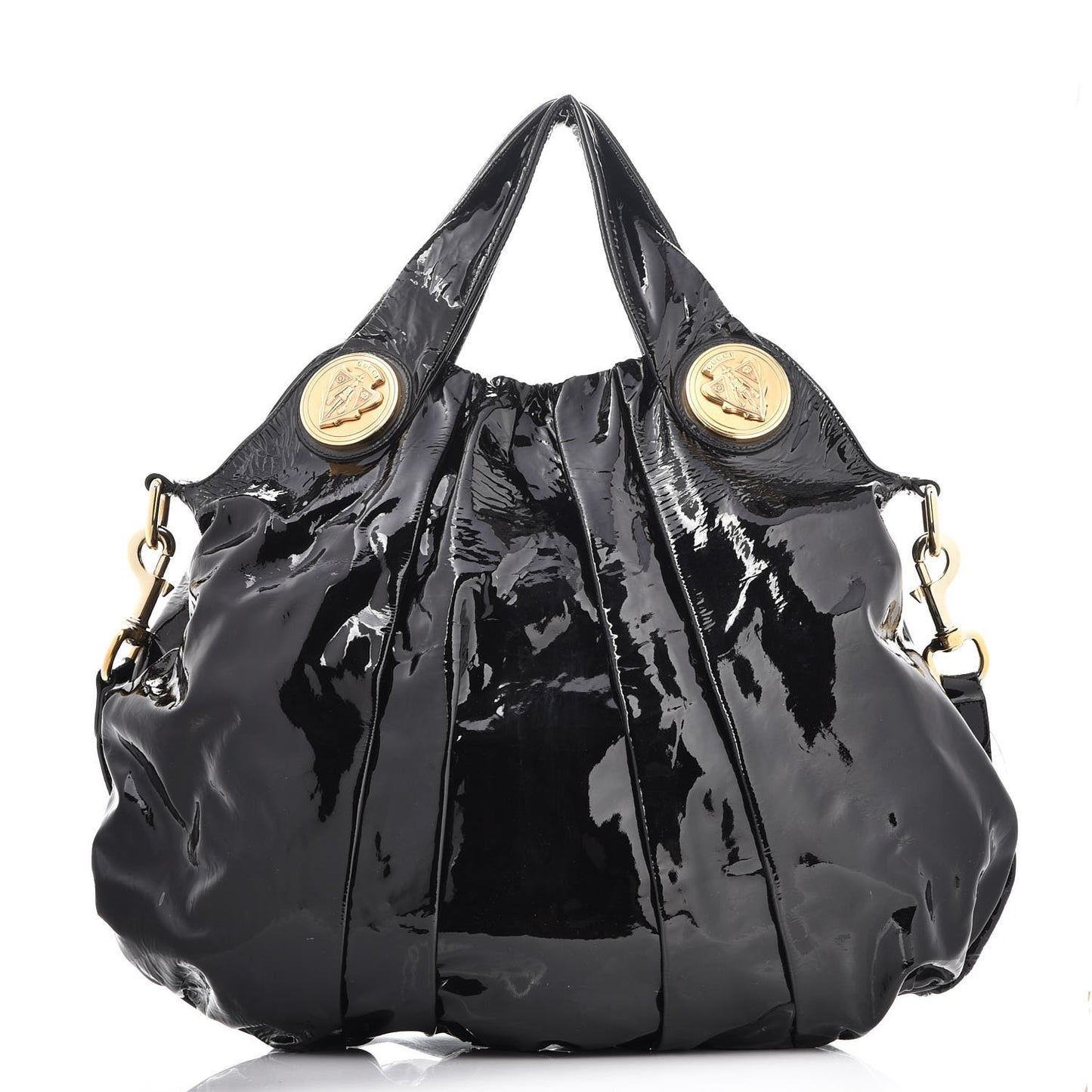 Patent Large Hysteria Top Handle Bag Black
