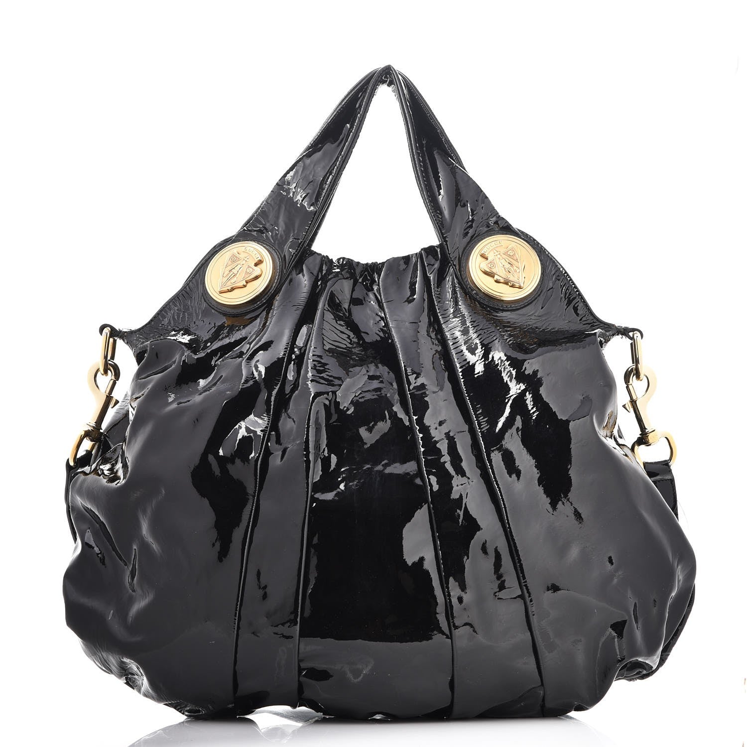 Gucci Patent Large Hysteria Top Handle Bag Black 1 of 9