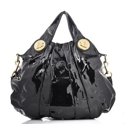 Gucci Patent Large Hysteria Top Handle Bag Black 1 of 9