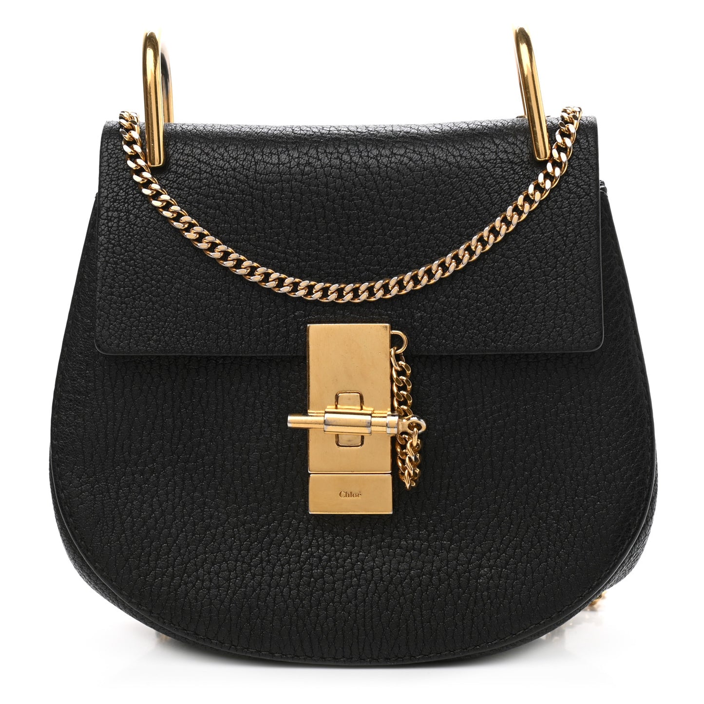 Grained Lambskin Mini Drew Shoulder Bag Black
