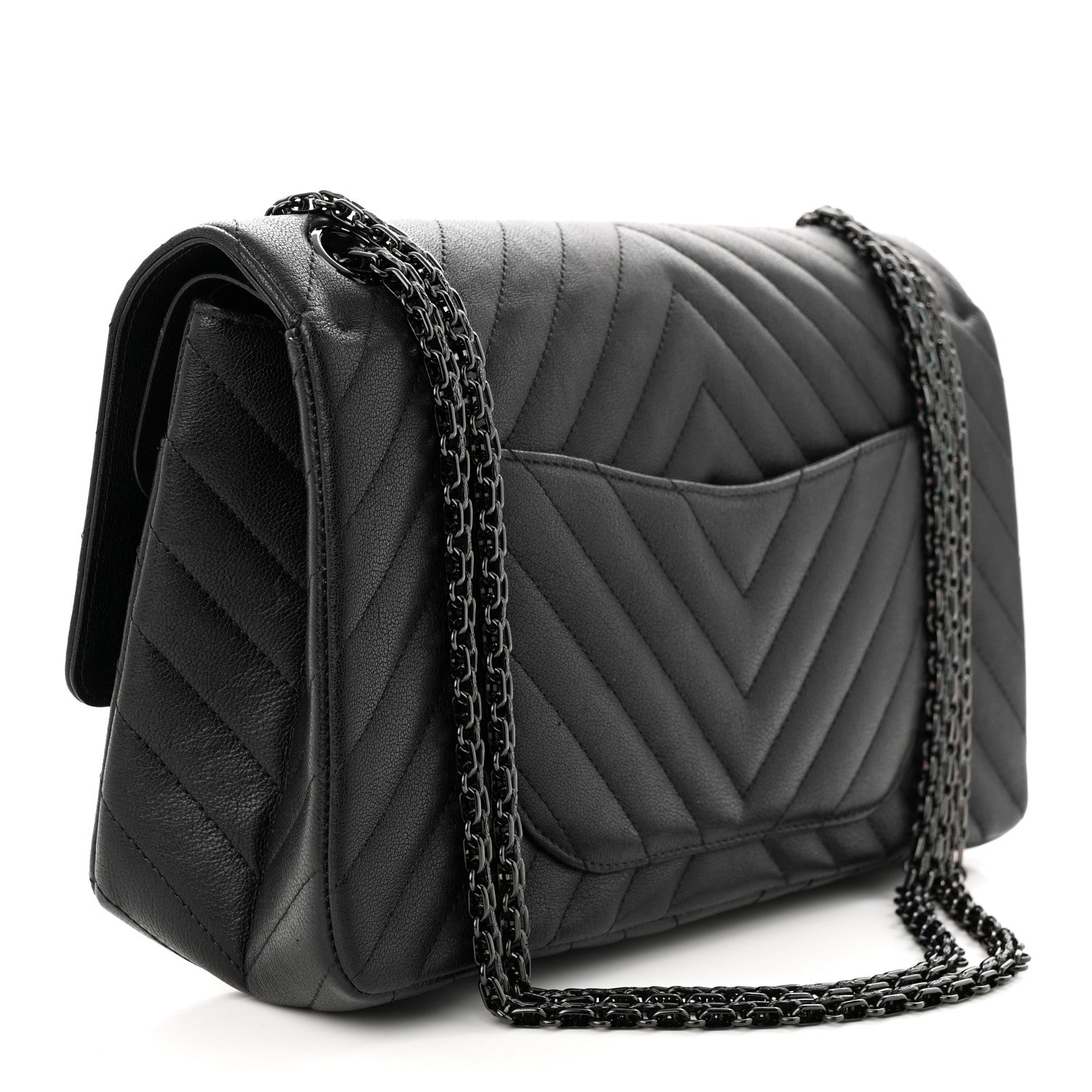 Chanel Sheepskin Chevron Quilted 2.55 Reissue 226 Flap So Black 3 of 12