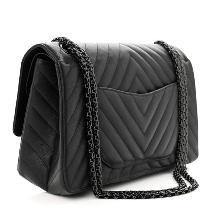Chanel Sheepskin Chevron Quilted 2.55 Reissue 226 Flap So Black 3 of 12