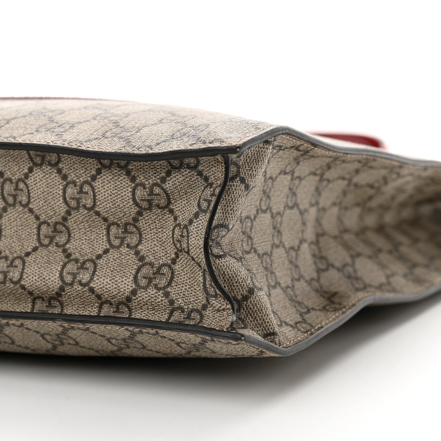 Gucci Soft GG Supreme Monogram Web Bosco Patch Vertical Tote Beige Malva Hibiscus Red 11 of 11