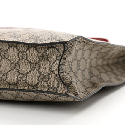 Gucci Soft GG Supreme Monogram Web Bosco Patch Vertical Tote Beige Malva Hibiscus Red 11 of 11