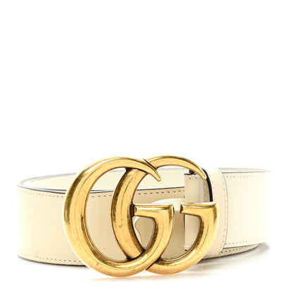 Gucci Calfskin Double G 40mm Belt 80 32 Mystic White 1 of 5
