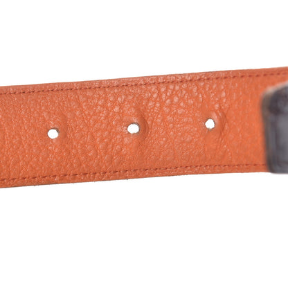 Hermes Box Togo 32mm Belt Strap 85 Chocolate Orange 6 of 10