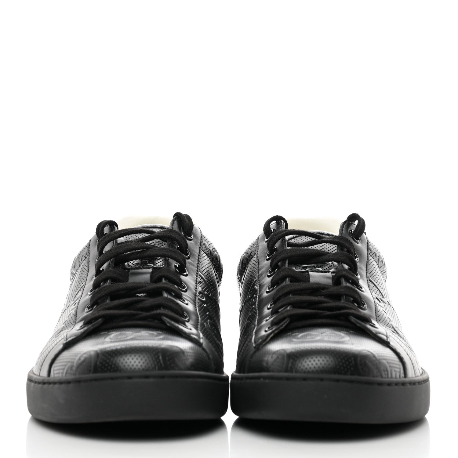 Gucci Calfskin GG Tennis Embossed Mens Ace Sneakers 11 Black 2 of 10