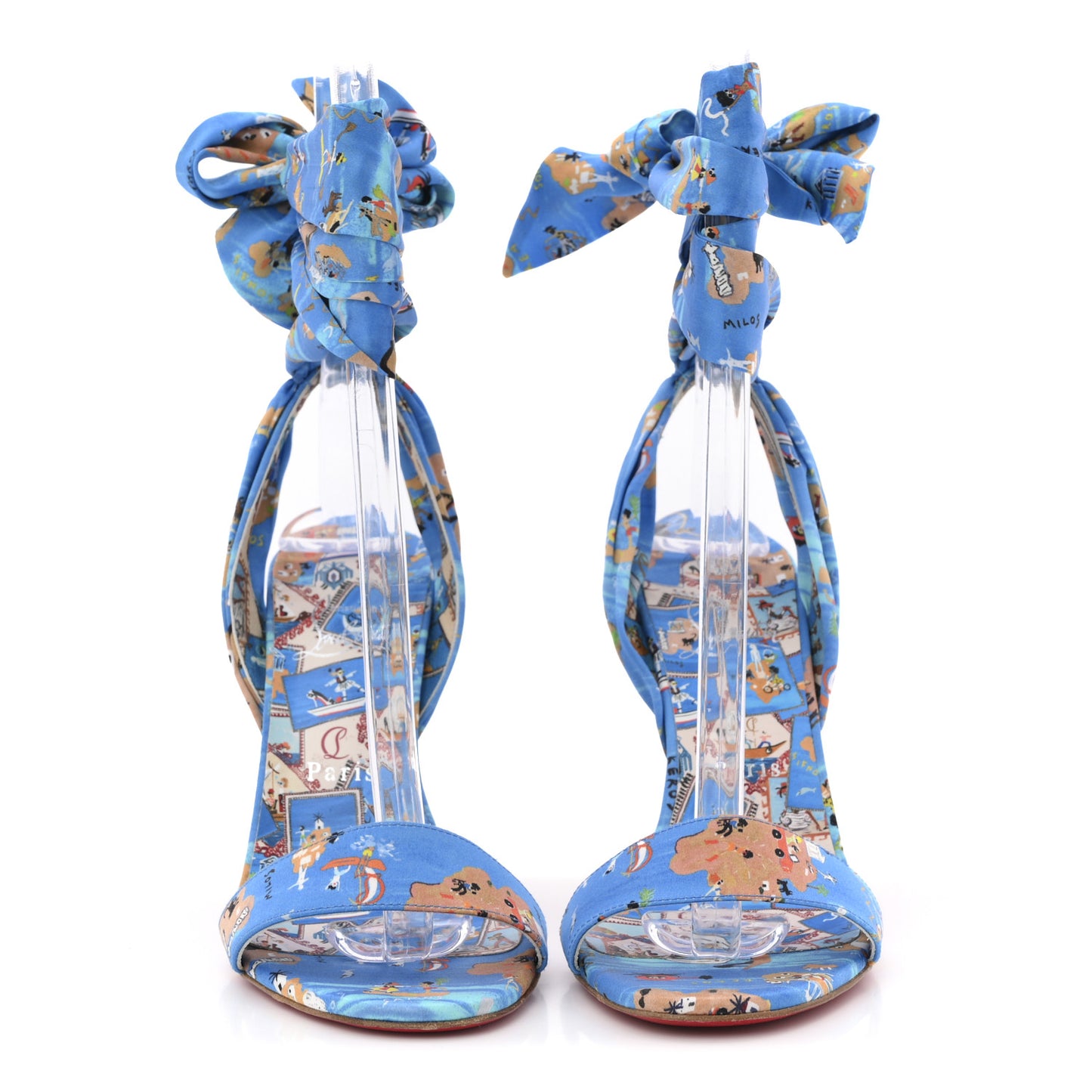 Crepe Satin Greekaba Du Desert 100 Sandal 39 Blue Multicolor