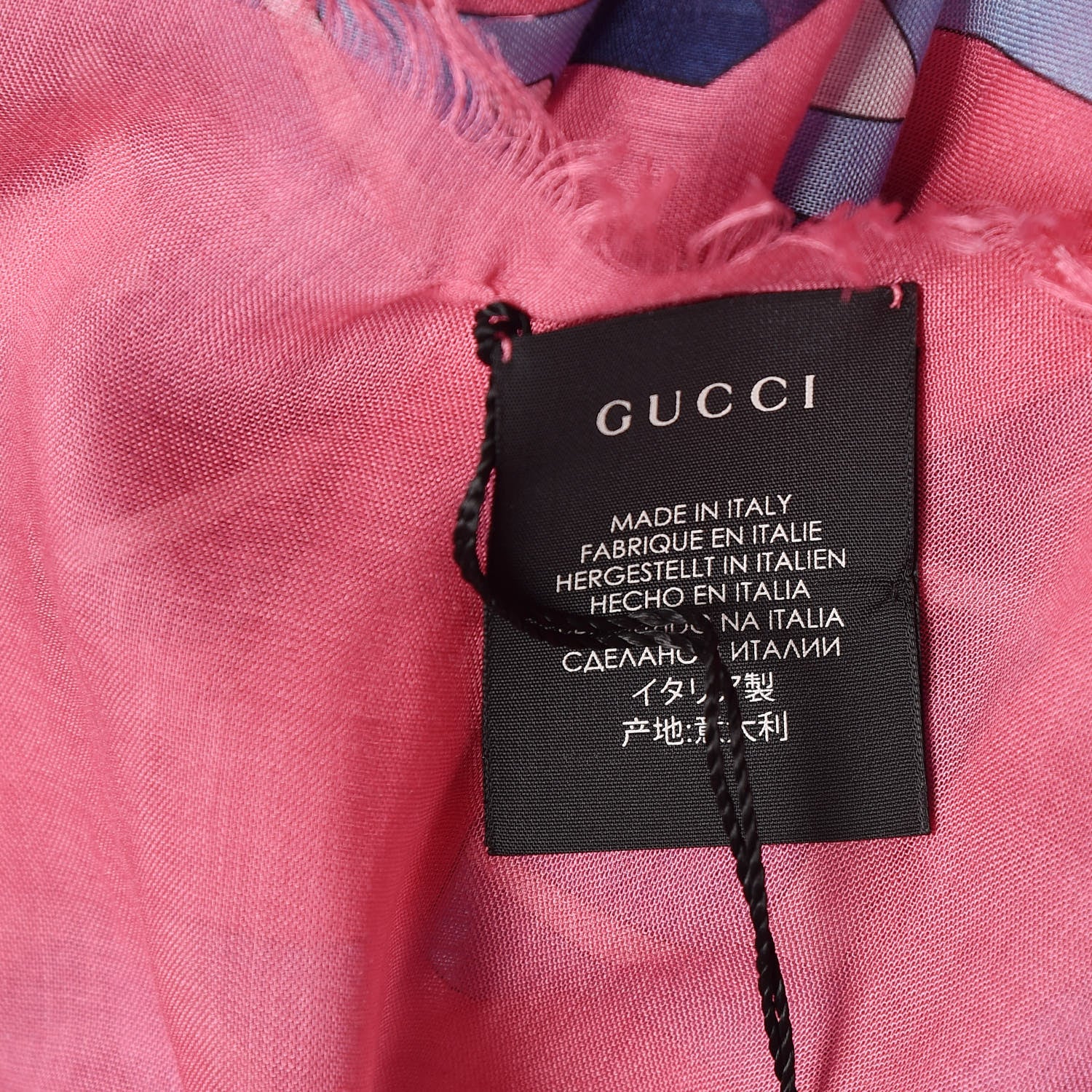 Gucci Silk GG Wallpaper Print Scarf Pink 5 of 5