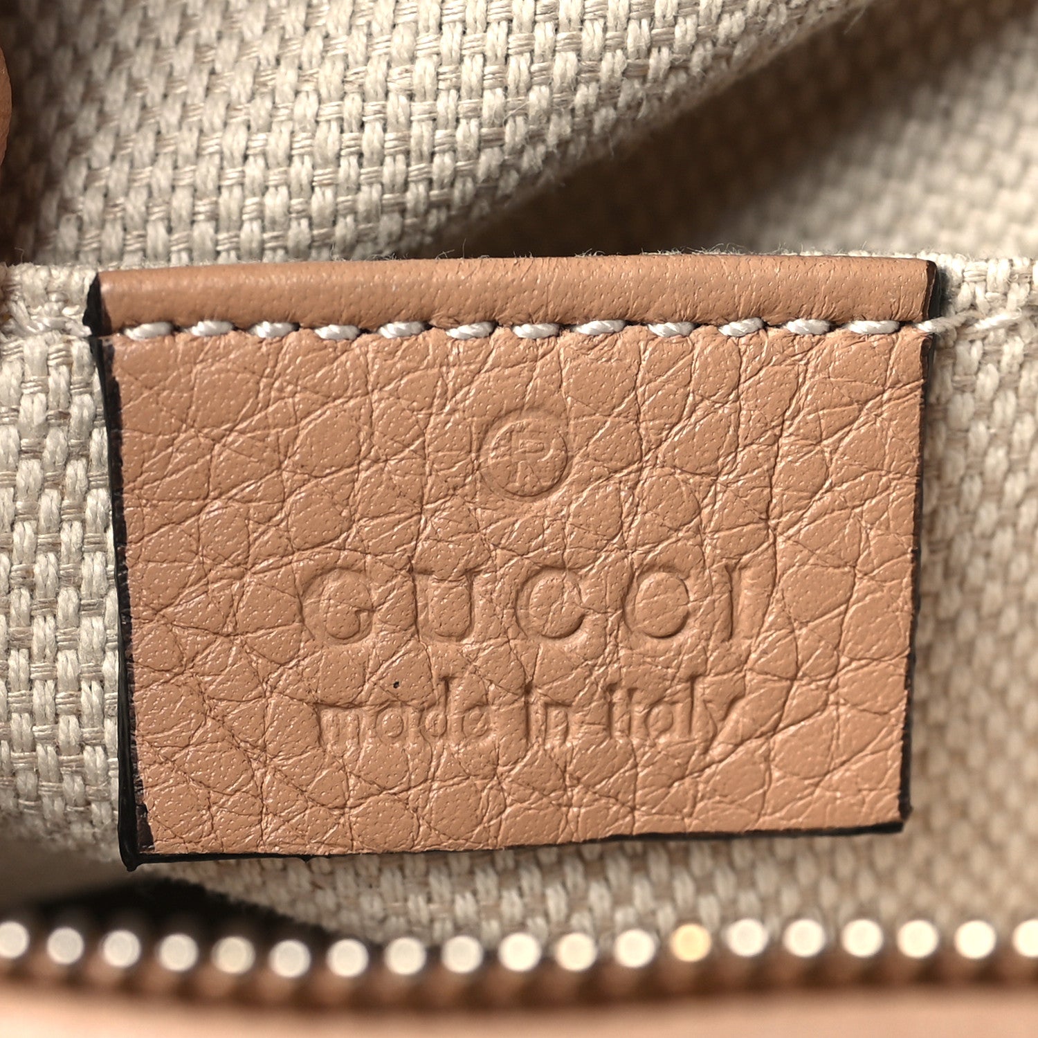 Gucci Pebbled Calfskin Mini Soho Chain Bag Camelia 7 of 10