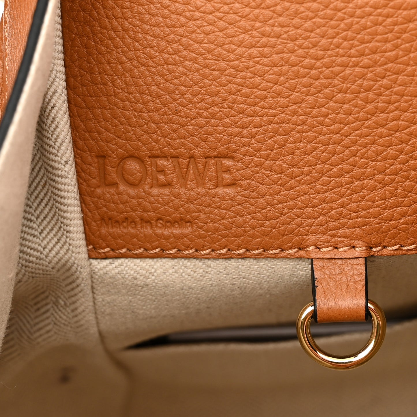 Grained Calfskin Small Hammock Shoulder Bag Tan